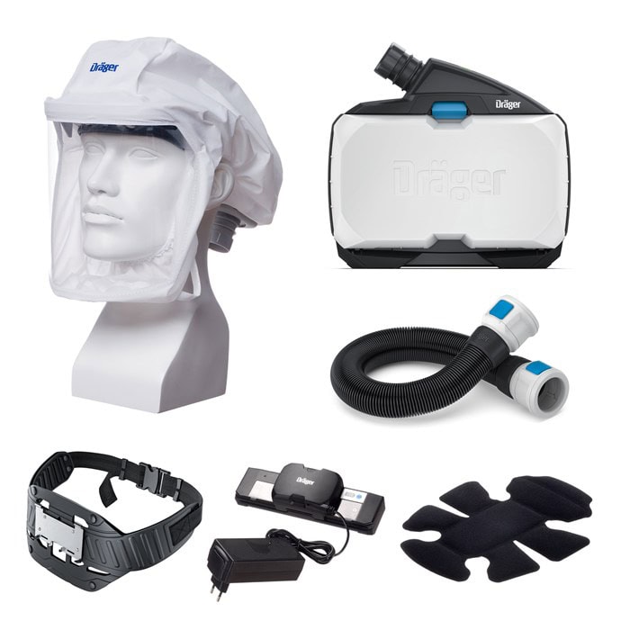 Dräger X-plore 8500 Haubenset 3703441, TH3, Größe L/XL, Partikel- Gase- & Dämpfeschutz, Leicht-Industrie, Teile: [R59540, R59810, R59600, R59670]