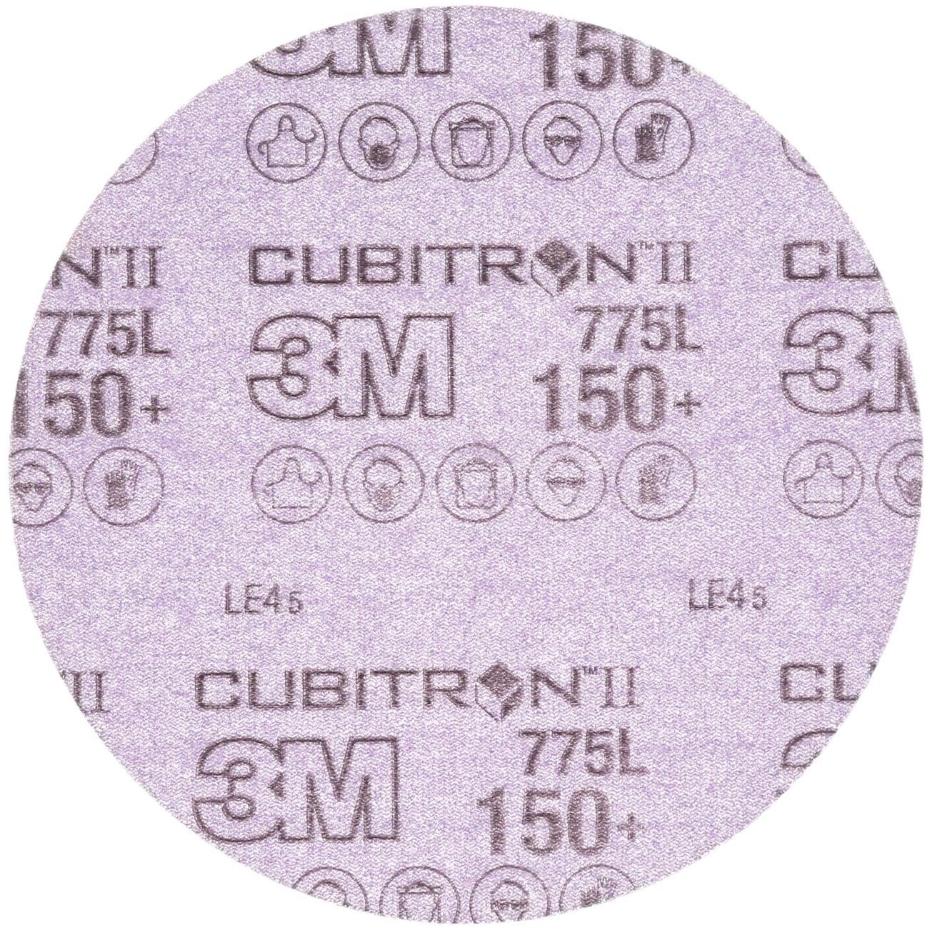 3M Cubitron II Hookit 775L 739402, Ø 125 mm, 150+, Ungelocht, Kletthaftend, Filmscheibe mit Präzisions-Keramikkorn