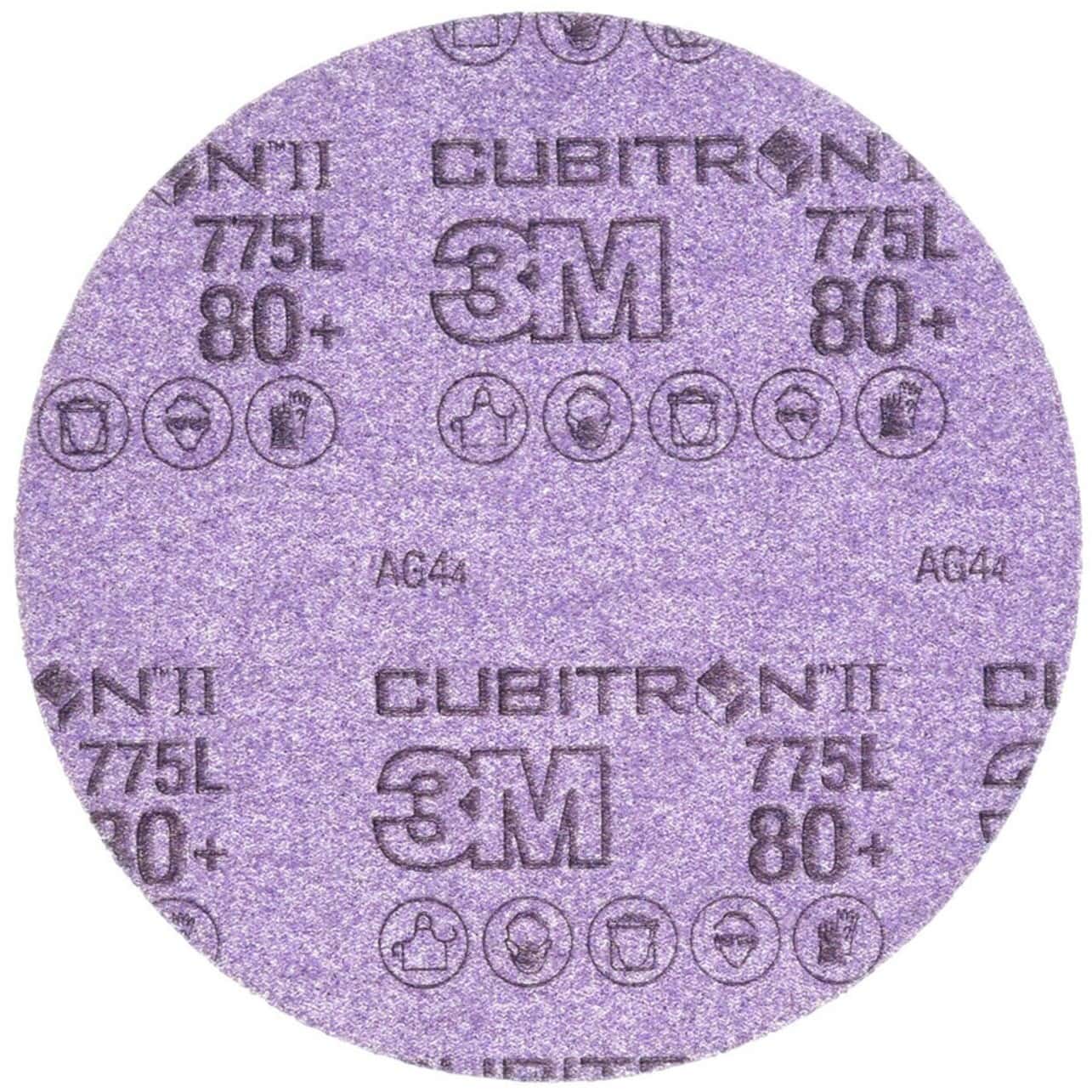 3M Cubitron II Hookit 775L 86818, Ø 125 mm, 80+, Ungelocht, Kletthaftend, Filmscheibe mit Präzisions-Keramikkorn