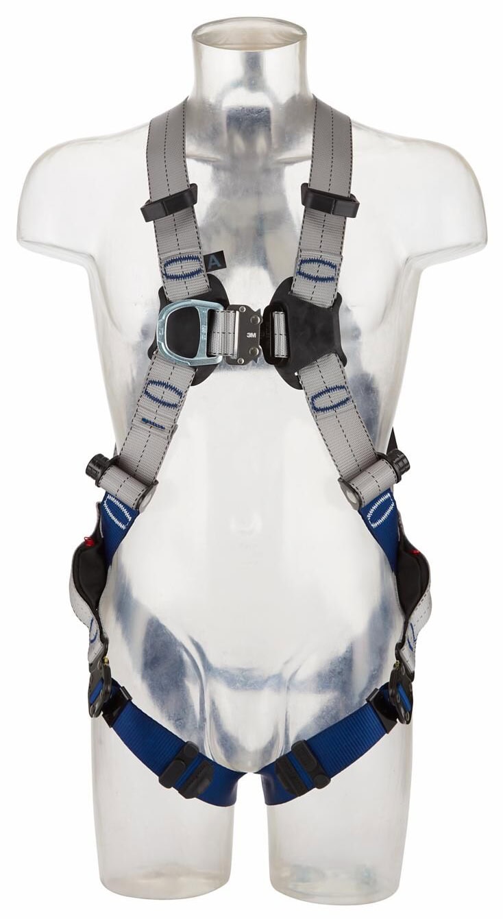 3M DBI-SALA Komfort Auffanggurt XE100 1112722, Größe 3, Schnellverschluss, 1,90 Kg, Schwarz, X-förmiger Auffanggurt für komfortables Arbeiten in der 