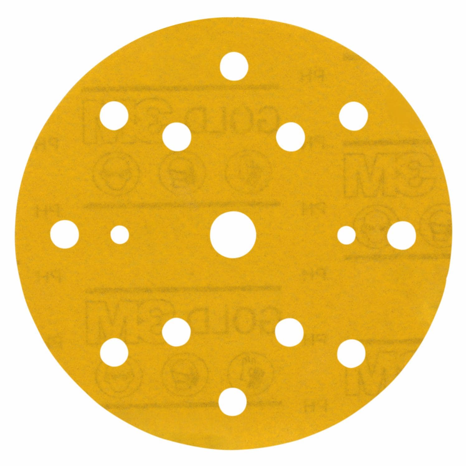 3M Hookit Schleifscheibe Gold 288U 51555, Ø 150 mm, 800+, 15-fach Gelocht, Offene Streuung, A, Kletthaftend, D-Papierscheibe mit Aluminiumoxid, Ideal