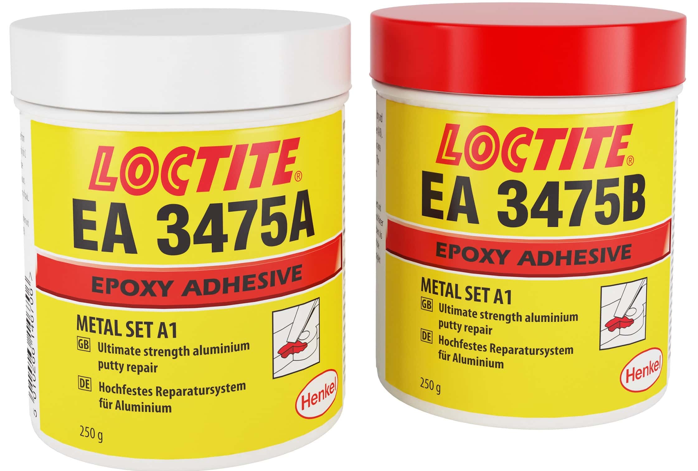 Henkel Loctite EA 3475 Epoxid-Spachtelmasse, 500 g, Grau, 2K, 229173, Für die Reparatur von Metalloberflächen