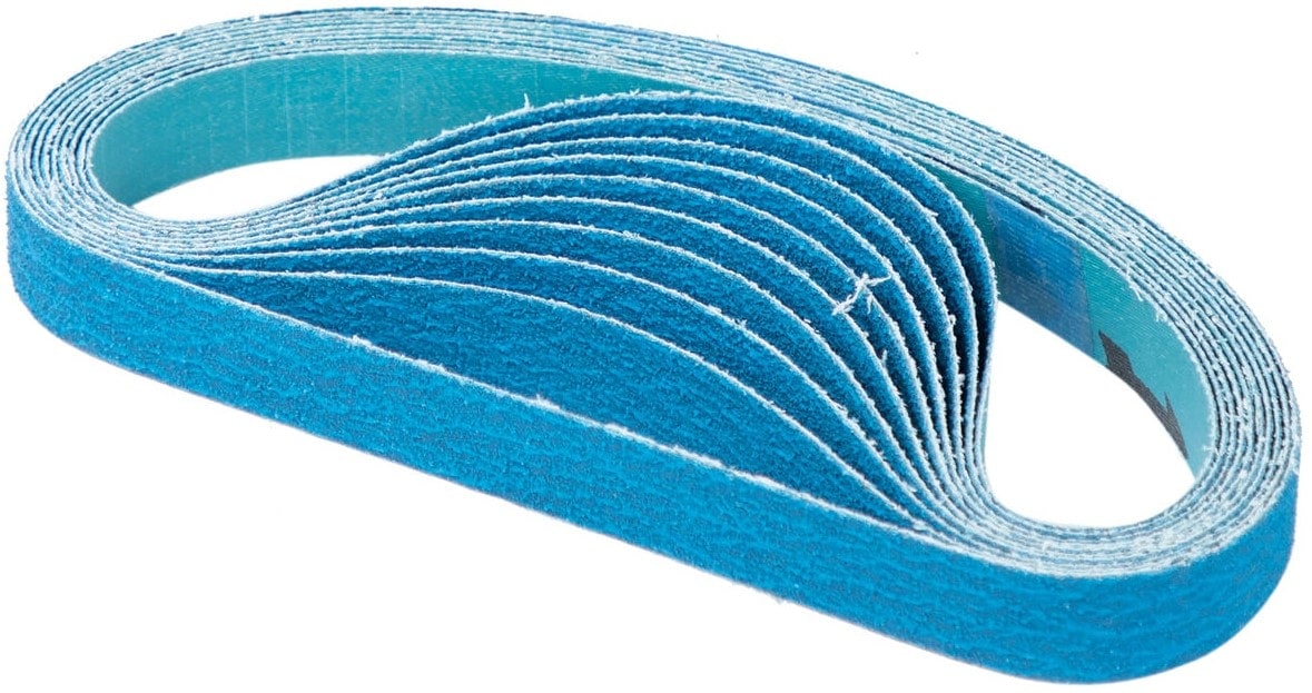 Mirka Feilenbänder ZIR 5E401T0180, 13 mm x 457 mm, Z, P80, YY-Polyestergewebe, Universal Schleifband mit Zirkonia, Für Oberflächenbearbeitung