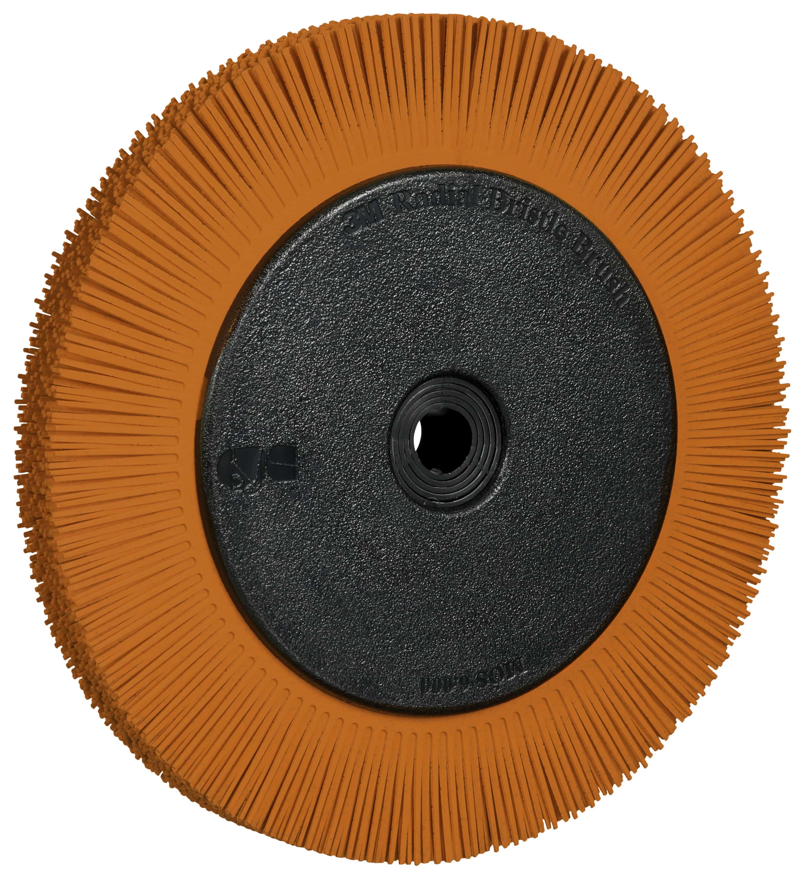 3M Scotch-Brite Präzisions Radialborstenbürste PN-RB 7100374837, Ø 200 mm x ø 32 mm, Breite: 25 mm, 80+, Typ S (Gerade Borsten), Mit Flansch, Orange, 