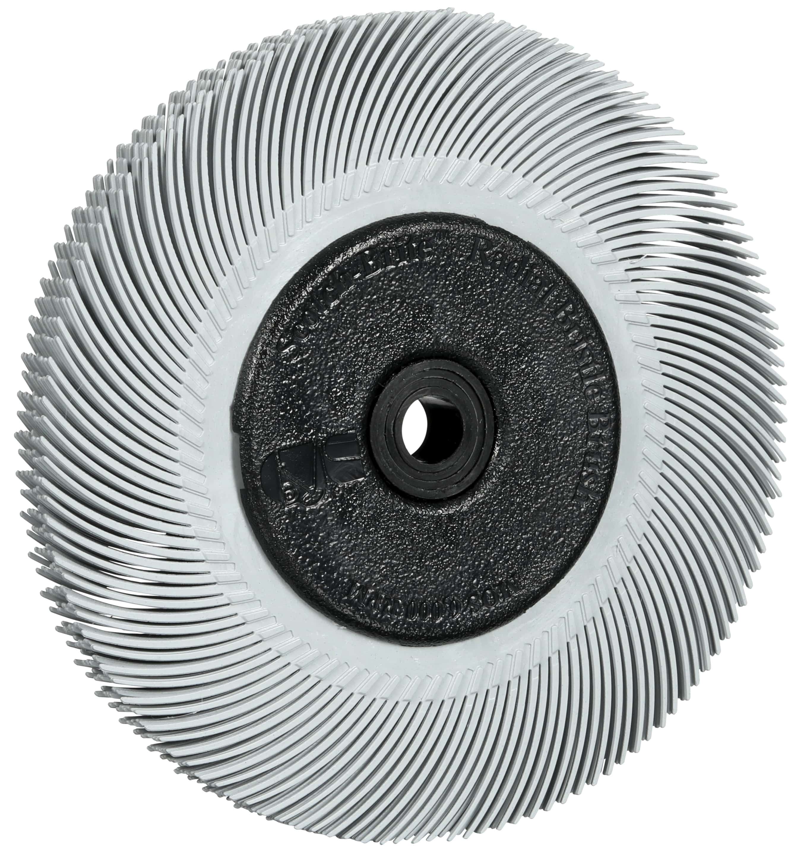 3M Scotch-Brite Präzisions Radialborstenbürste PN-RB 7100374844, Ø 150 mm x ø 11 mm, Breite: 25 mm, 120+, Typ C (Gebogene Borsten), Mit Adapter, Grau,