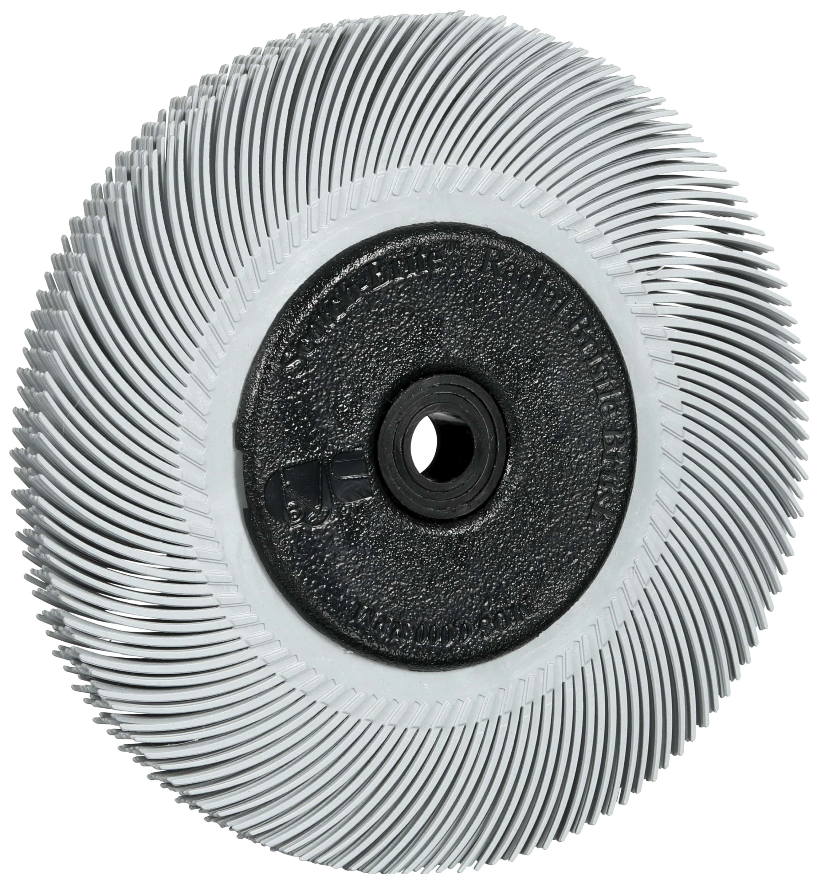 3M Scotch-Brite Präzisions Radialborstenbürste PN-RB 7100374853, Ø 194 mm x ø 32 mm, Breite: 25 mm, 120+, Typ C (Gebogene Borsten), Mit Flansch, Grau,