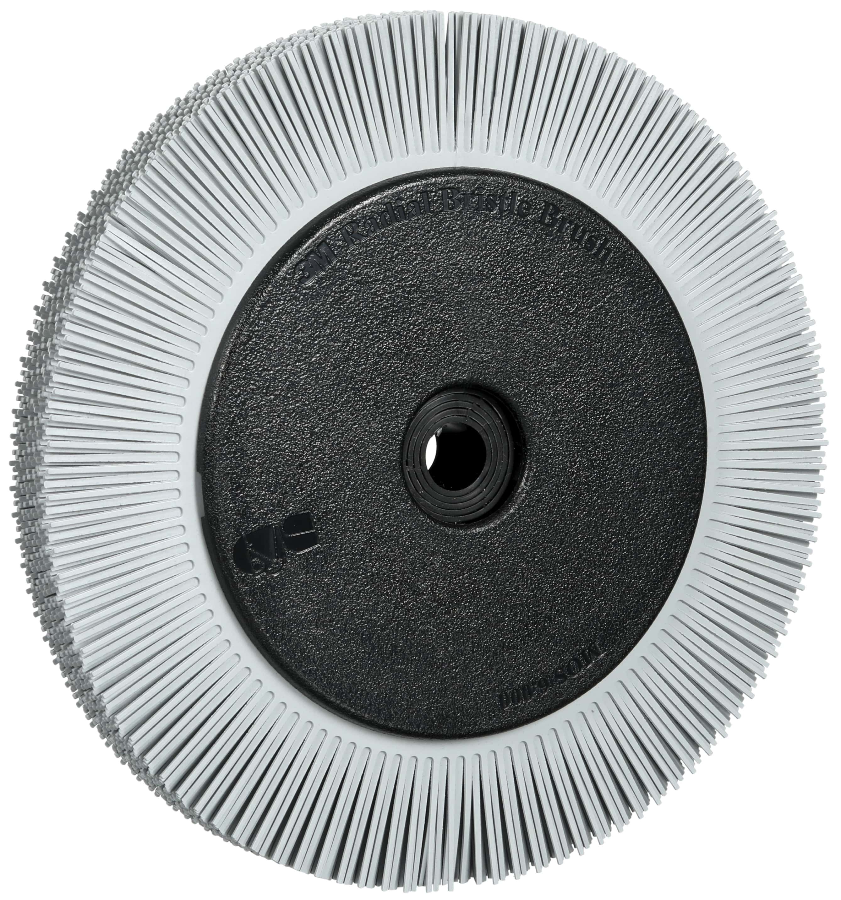 3M Scotch-Brite Präzisions Radialborstenbürste PN-RB 7100374910, Ø 200 mm x ø 32 mm, Breite: 25 mm, 120+, Typ S (Gerade Borsten), Mit Flansch, Grau, 