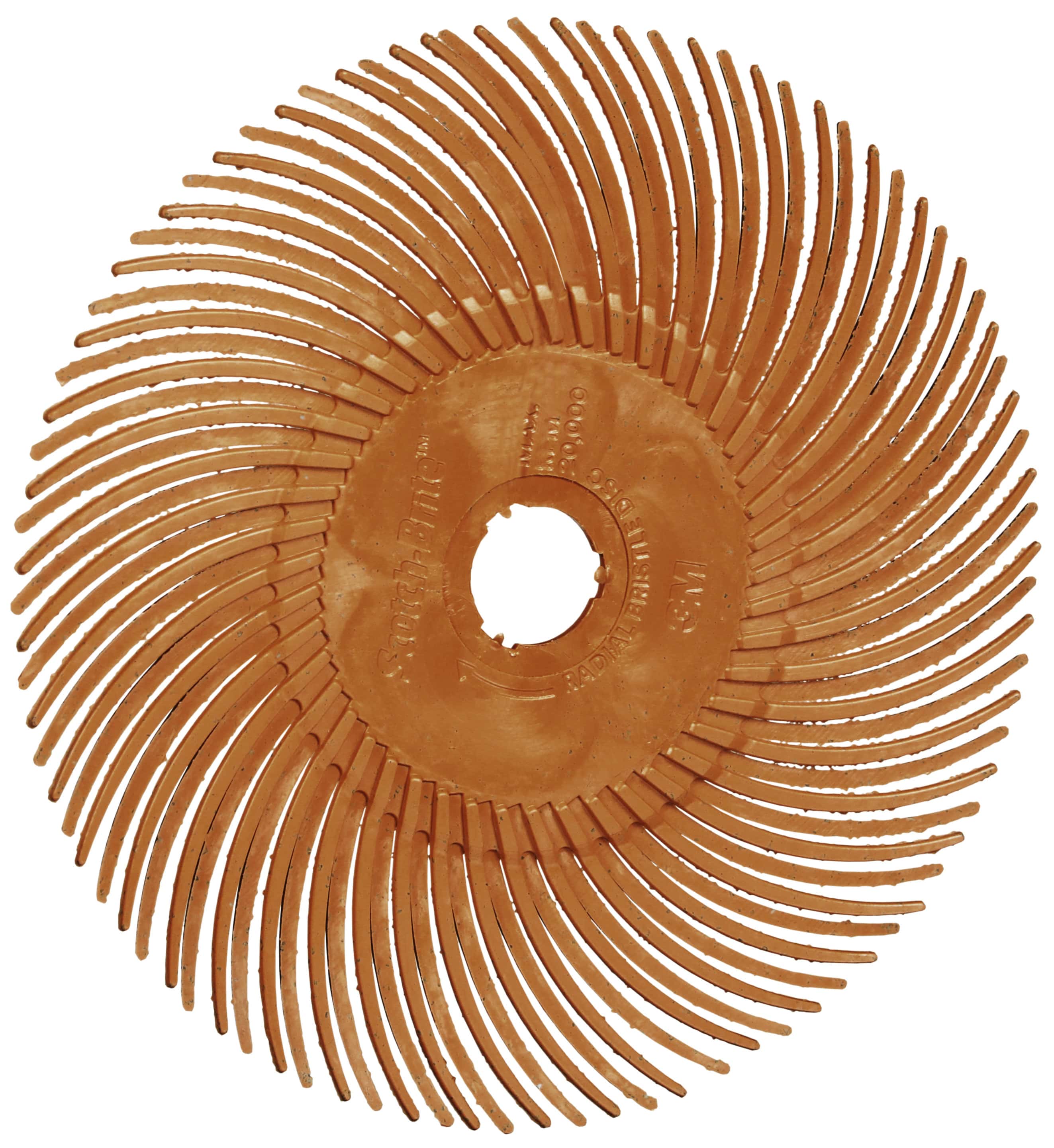 3M Scotch-Brite Präzisions Radialborstenbürste PN-RB 7100374911, Ø 50 mm x ø 10 mm, 80+, Typ C (Gebogene Borsten), Orange, 25.000 U./Min., Für 
