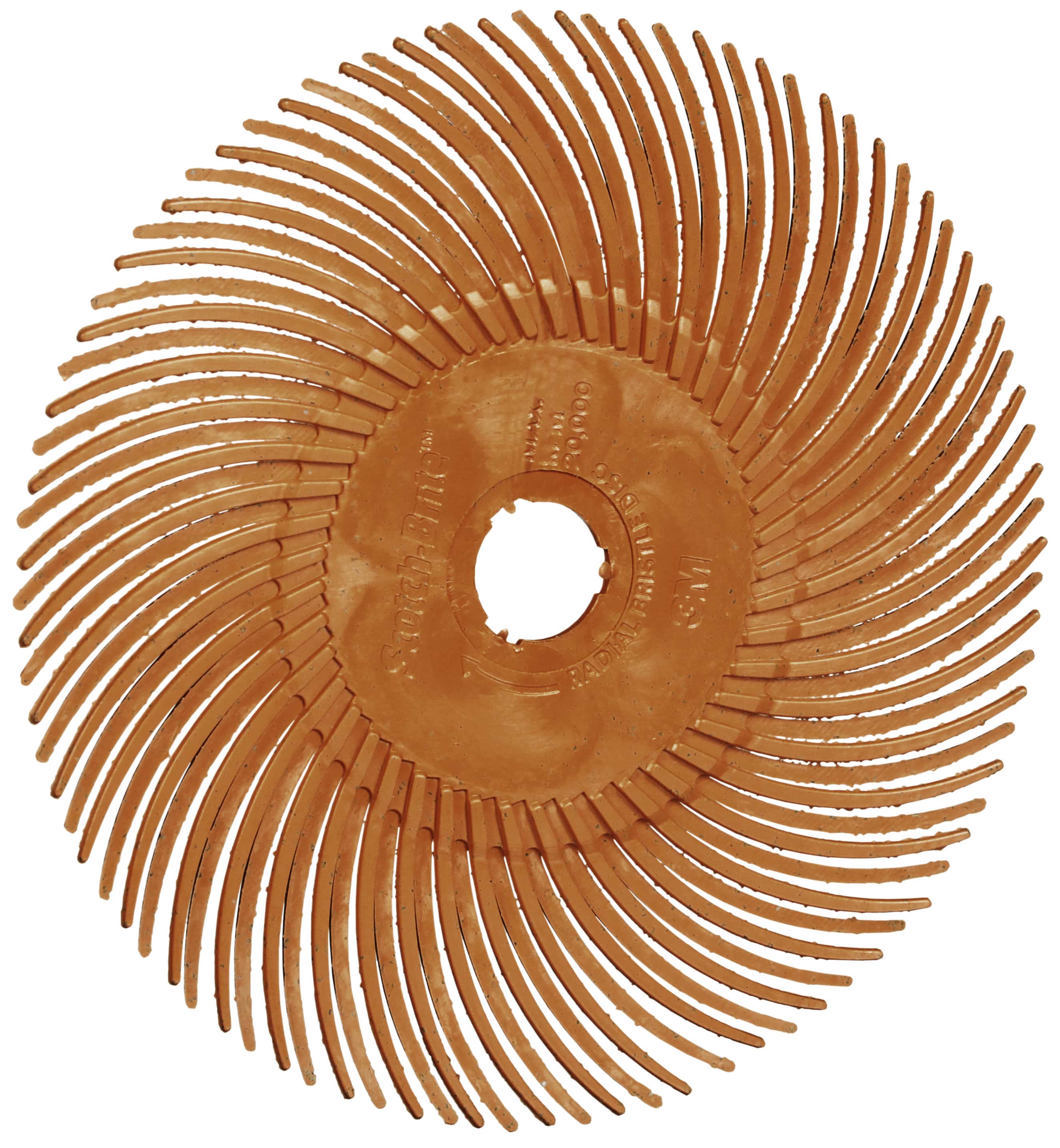 3M Scotch-Brite Präzisions Radialborstenbürste PN-RB 7100375403, Ø 75 mm x ø 10 mm, 80+, Typ C (Gebogene Borsten), Orange, 20.000 U./Min., Für 