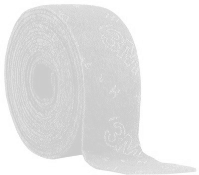 3M Scotch-Brite 98 58349, 100 mm x 10 m, S, Weiß, 9 Rollen pro Karton, Handpads mit Siliziumkarbidkorn, Für Reinigungs- und Finisharbeiten