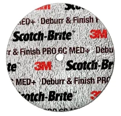3M Scotch-Brite DP-UW Pro 51969, Ø 75 mm, ø 6 mm, Ø 6 mm, Härte 8, P240 - 280, C, Fine, 18.100 U./Min., Verpresste Kompaktscheibe, Für Entgratungs-