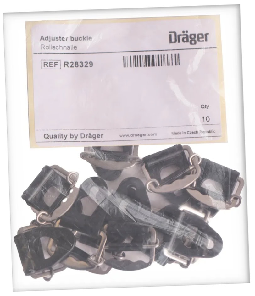 Dräger Rollenschnallen R28329, Schwarz, Ersatzteil, Für alle X-plore Halbmasken der 4700 Serie & Vollmasken der 6300 / 6500 / Nova / SPH 5600 /
