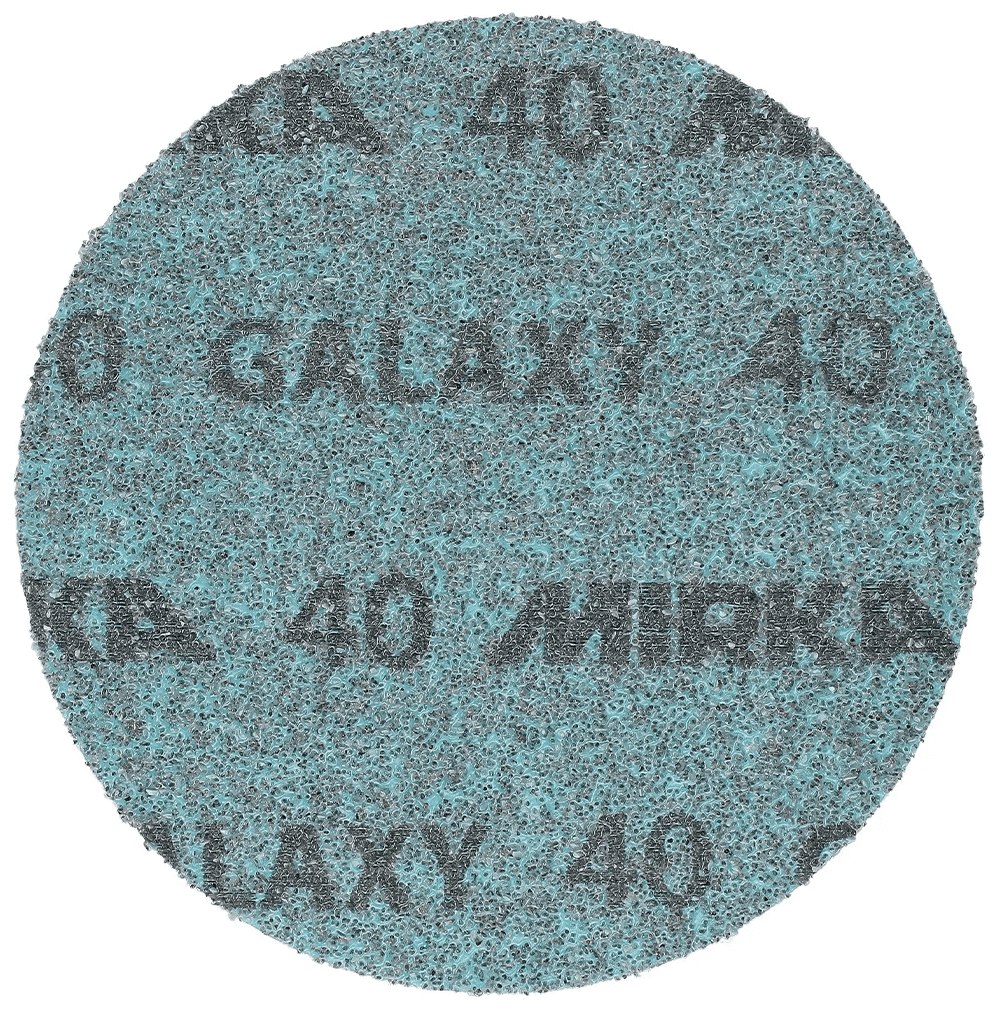 Mirka Galaxy FY62209912, Ø 150 mm, P120, Ungelocht, Kletthaftend, Filmscheibe mit Präzisions-Keramik- & Aluminiumkorn