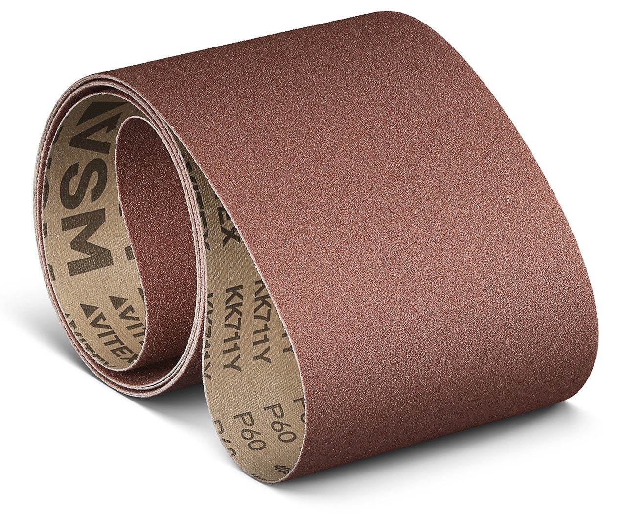 VSM ALUMINIUMOXID KK711Y 751851, 150 mm x 2500 mm, A, P280, Y-Baumwolle, Ausführung (E07), Rot-braun, Schmalband mit Aluminium, Für Edelstahl und NE-