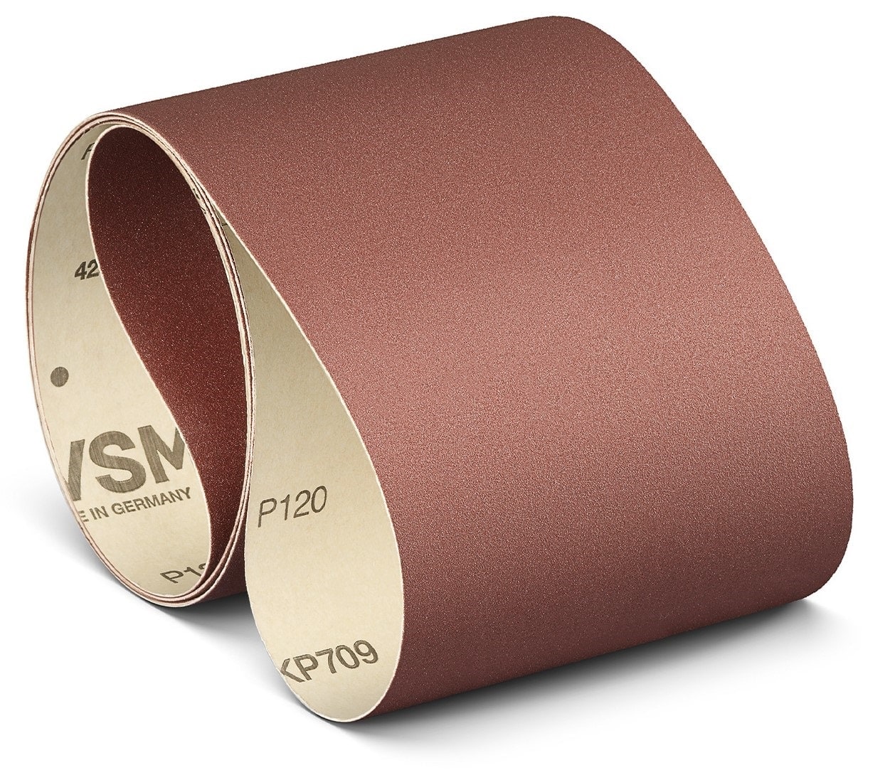 VSM ALUMINIUMOXID KP709 712628, 150 mm x 7800 mm, A, P100, F-Papier, Ausführung (E13), Rot-braun, Schmalband mit Aluminium, Für Edelstahl und 