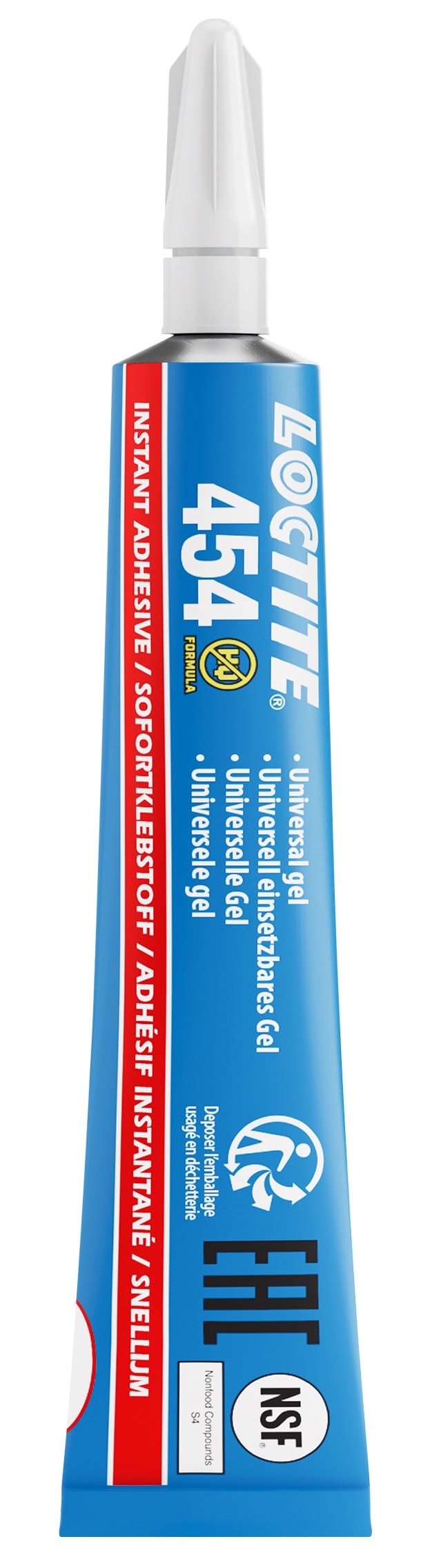 Henkel Loctite 454 Sofortklebstoff, 10 g, Transparent, 142512, Für schwer verklebbare Werkstoffe