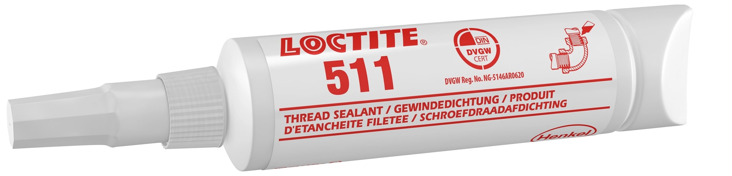 Henkel Loctite 511 Gewindedichtung, 250 ml, Weiß, 234268, Zum Sichern und Dichten aller Metallverschraubungen bis M80/R3"