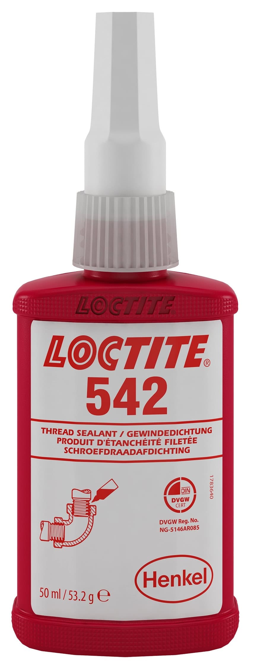 Henkel Loctite 542 Gewindedichtung, 50 ml, Braun, 234422, Schnell aushärtend
