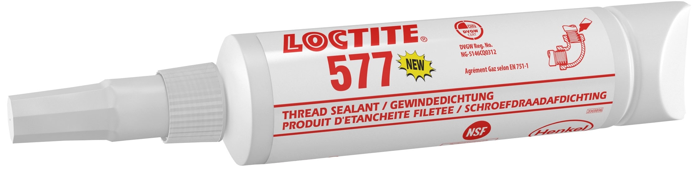 Henkel Loctite 577 Gewindedichtung, 250 ml, Gelb, Mittel, 2068187, Universell einsetzbar für Rohrgewinde und Anschlussstücke