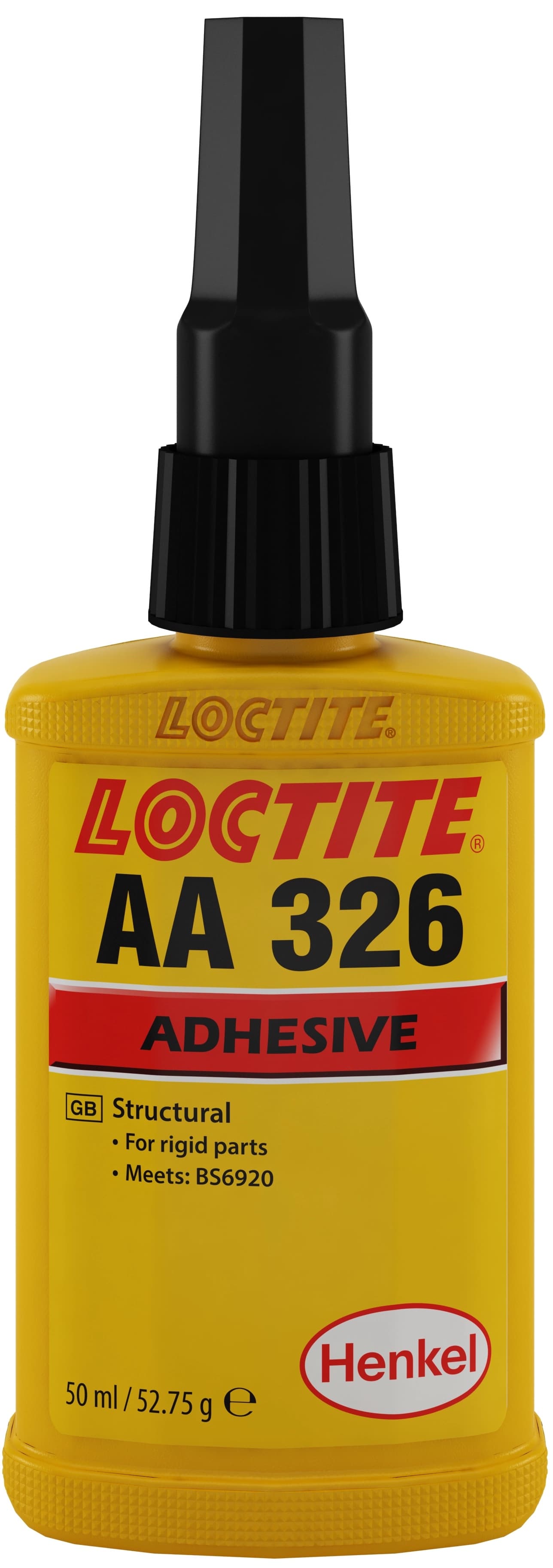 Henkel Loctite AA 326 Acrylat Klebstoff, 50 ml, Gelb, Fest, 1K, 88479, Für Magnetklebungen