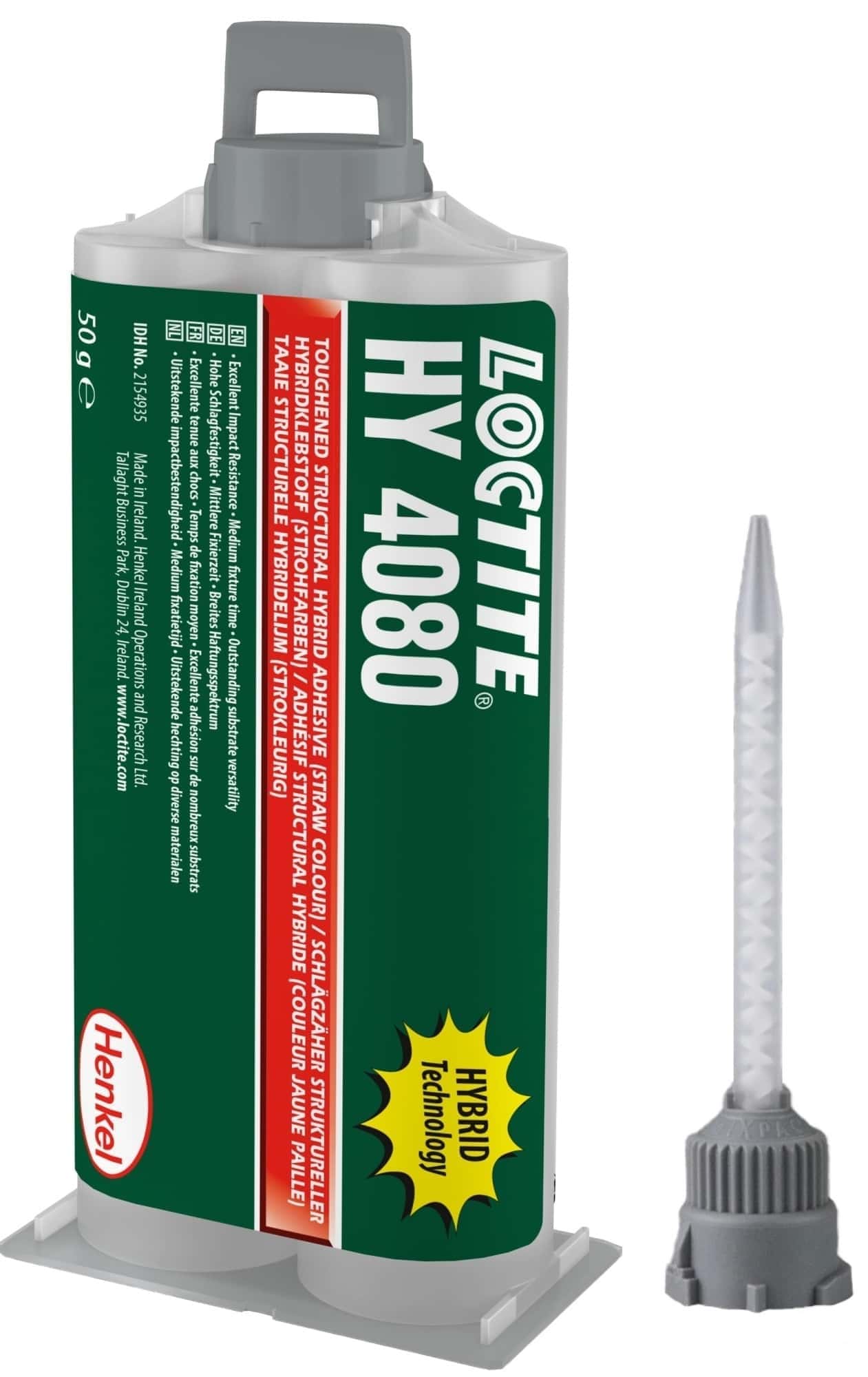 Henkel Loctite HY 4080 Hybridklebstoff auf Cyanacrylatbasis, 50 g, Grau, Fest, 2K, 1:1, Hohe Schlagfestigkeit
