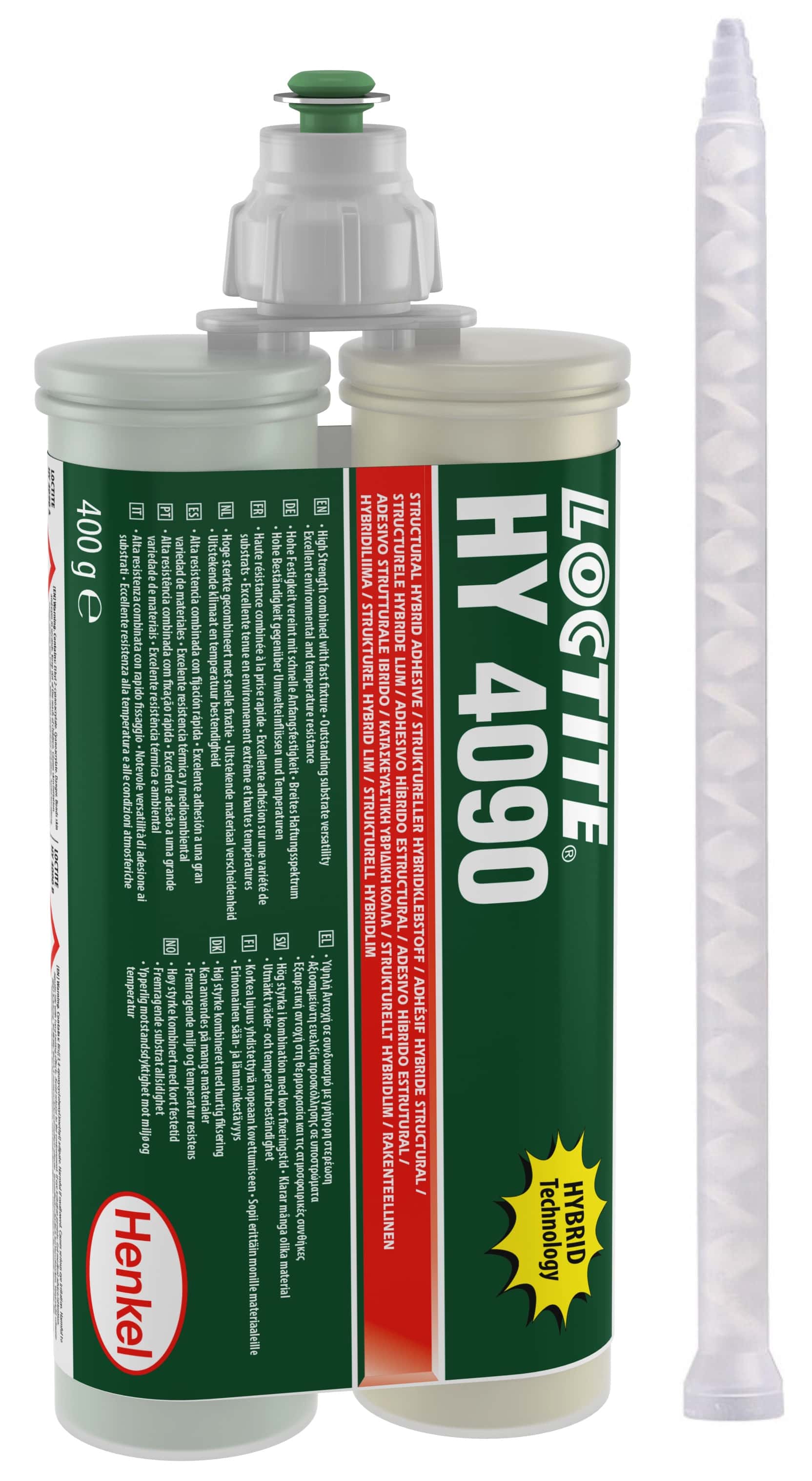 Henkel Loctite HY 4080 Hybridklebstoff auf Cyanacrylatbasis, 400 g, Grau, Fest, 2K, 1:1, Hohe Schlagfestigkeit