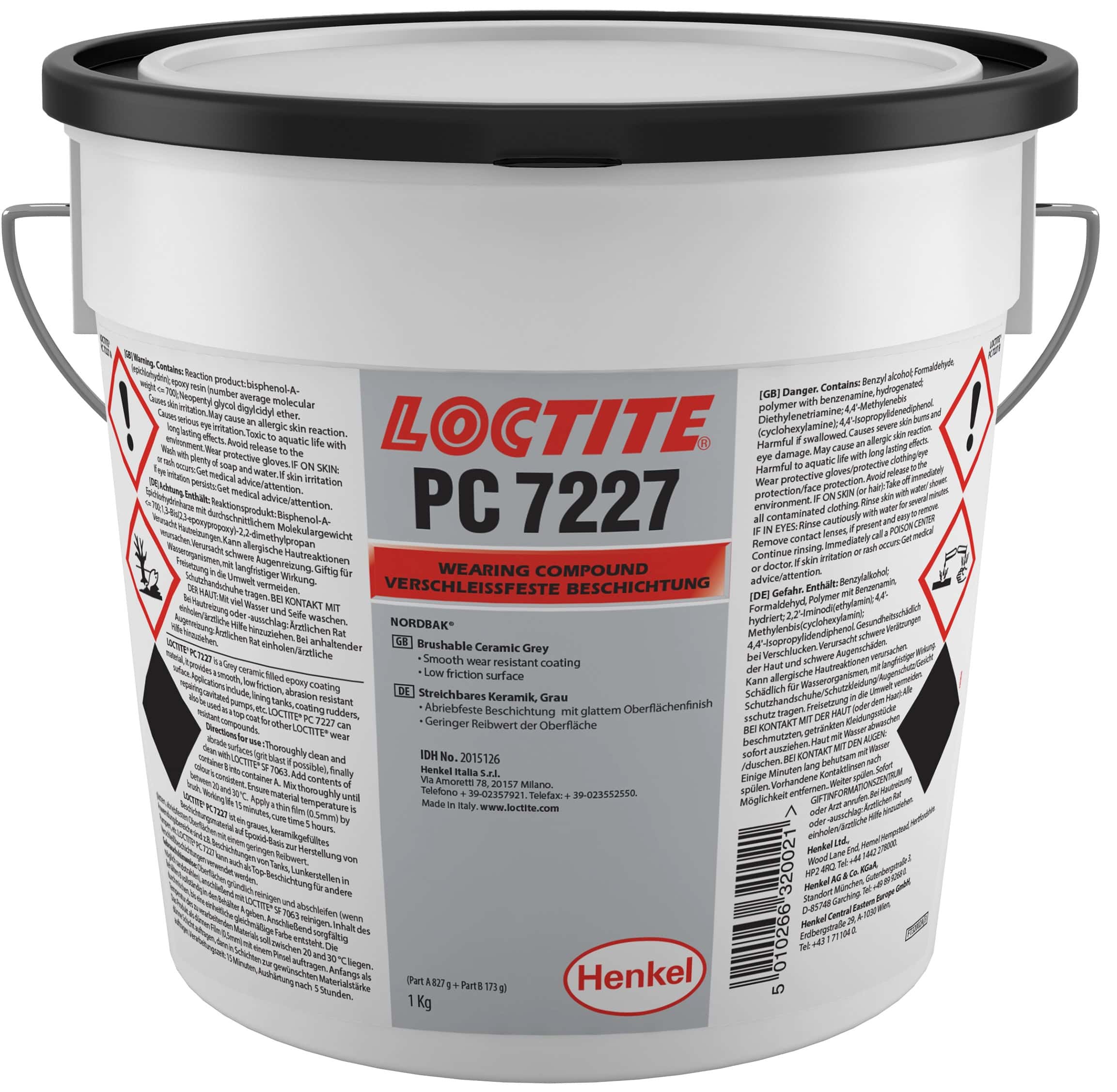 Henkel Loctite PC 7227 Epoxidbeschichtung, 1 Kg, Grau, 4.8 : 1, 2K, 2015126, Abriebfeste ultraglatte Beschichtung