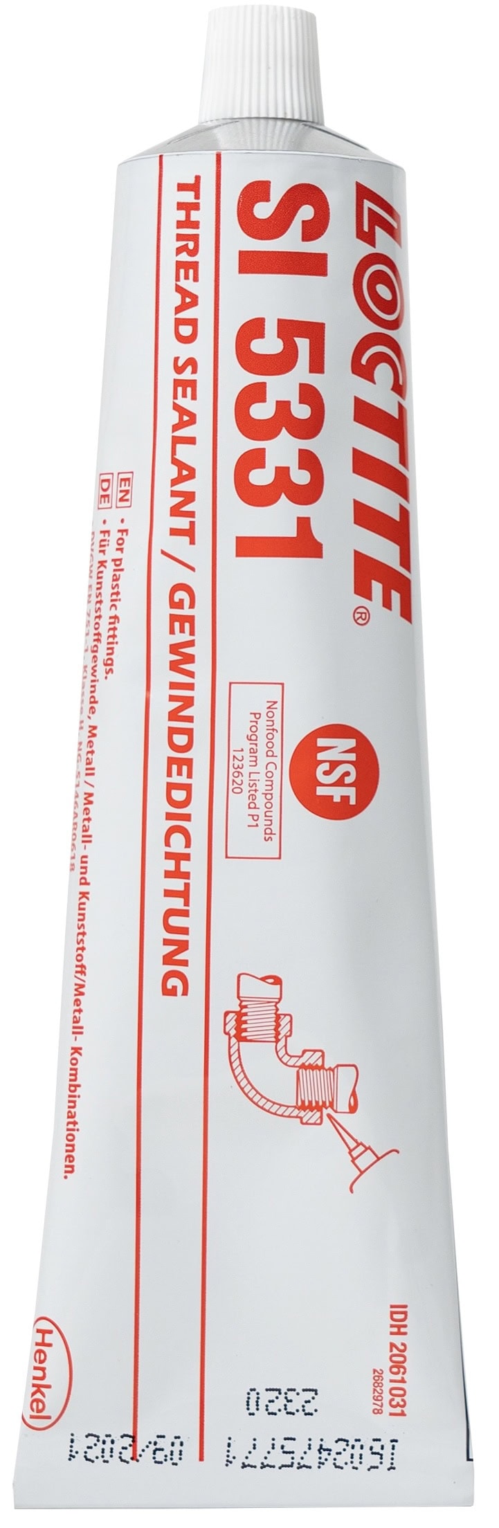 Henkel Loctite SI 5331 Gewindedichtung, 100 ml, Weiß, 2061031, Universell einsetzbar für Trinkwasser