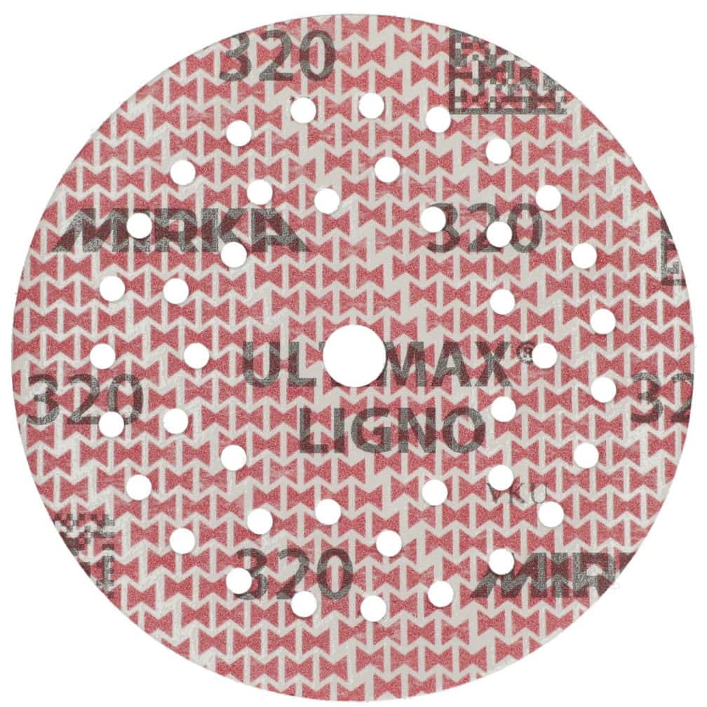 Mirka Ultimax Ligno Schleifscheibe UL6M109910, Ø 150 mm, P100, Multilochung, Kletthaftend, Latex Papierschleifscheibe mit Keramik- & Aluminiumkorn,