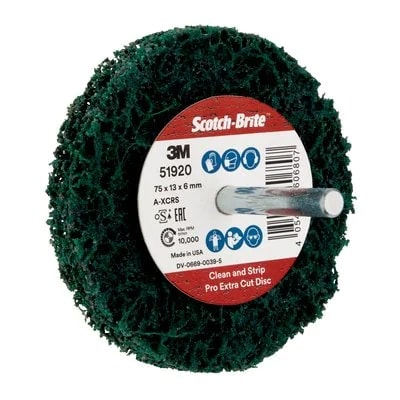 3M Scotch-Brite XT-ZS Pro Extra Cut XTZSPEC75256, Ø 75 mm, ø 25 mm, Ø 6 mm, P100, A, Extra coarse, 10.000 U./Min., Grobreinigungsscheibe, Für