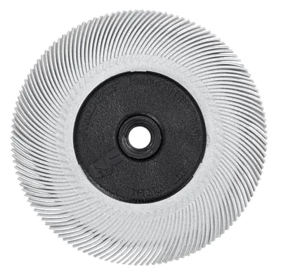 3M Scotch-Brite BB-ZB 33130, Ø 194 mm x 25 mm, P120, Typ C, Weiss, 6.000 U./Min., Radial Bristle Brush mit Präzisions-Keramikkorn, Für Reinigungs- und