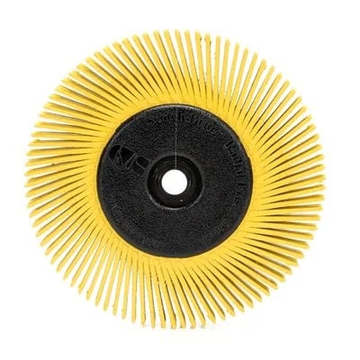 3M Scotch-Brite BB-ZB 33215, Ø 150 mm x 12 mm, P80, Typ C, Gelb, 6.000 U./Min., Radial Bristle Brush, Für Reinigungs- und Entgratungsarbeiten