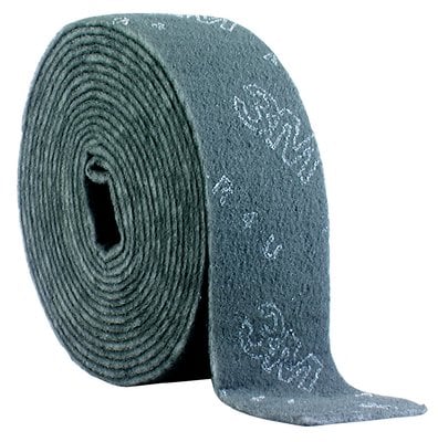 3M Scotch-Brite WR-RL 58395, Grau, 100 mm x 10 m, P1000 - 1200, S, Super fine, Vliesrolle mit Aluminiumkorn, Für Reinigungs- und Finisharbeiten