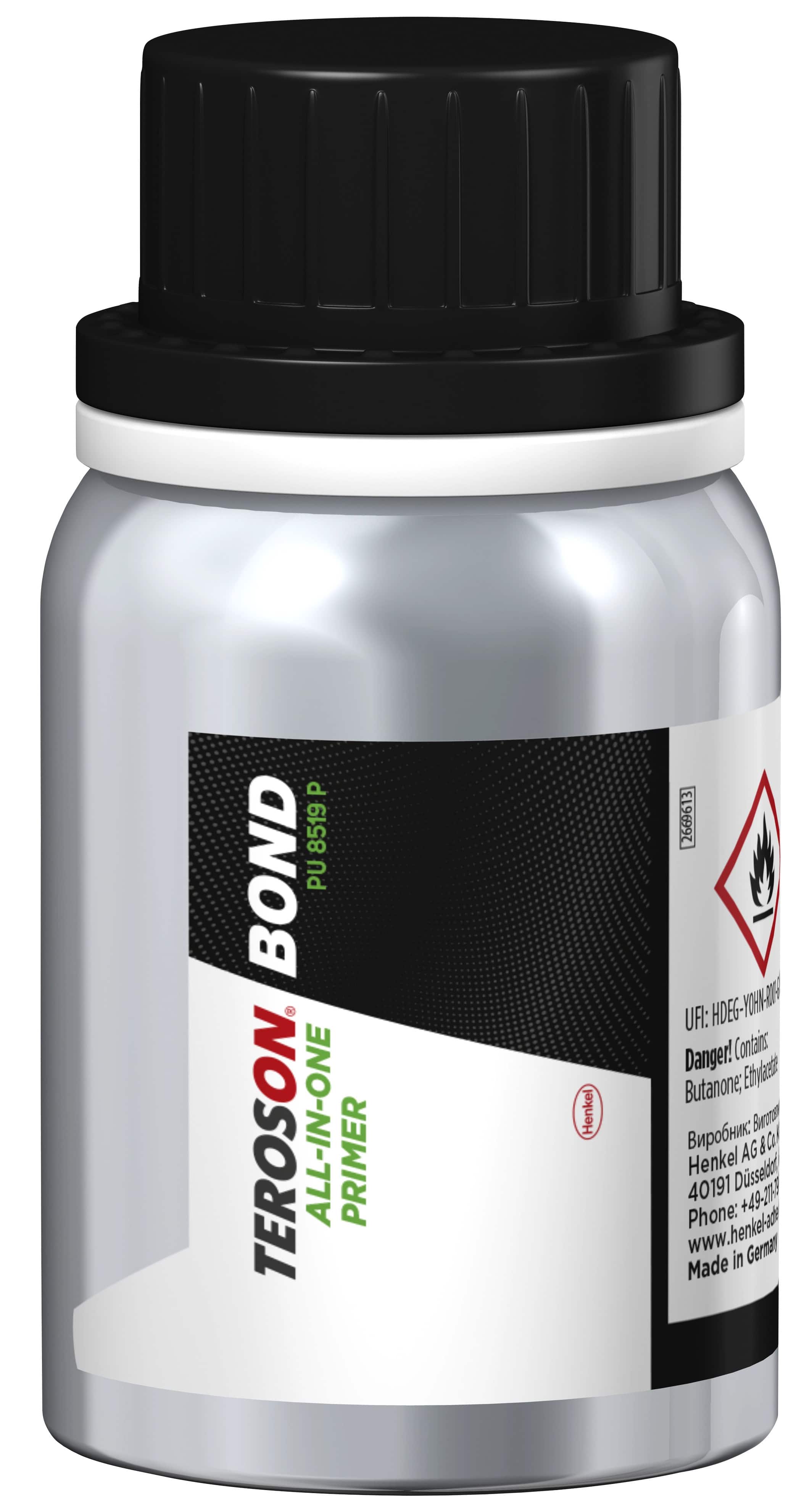 Henkel Teroson Bond All In One Primer, 100 ml, Schwarz, 2670909, Für Anwendungen auf Glas, Lack, Keramik und vorbeschichteten Scheiben