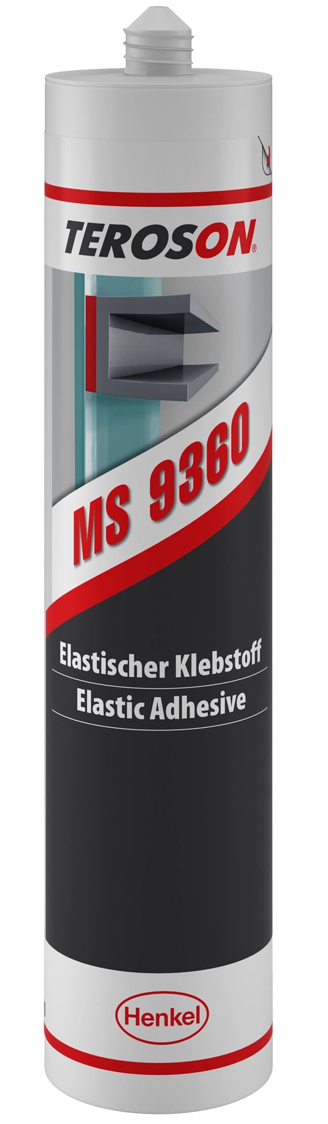 Henkel Teroson MS 9360 Silanmodifizierter Polymer Kleb- und Dichtstoff, 310 ml, Schwarz, 2969775, Hohe Festigkeit, härtet weichelastisch aus