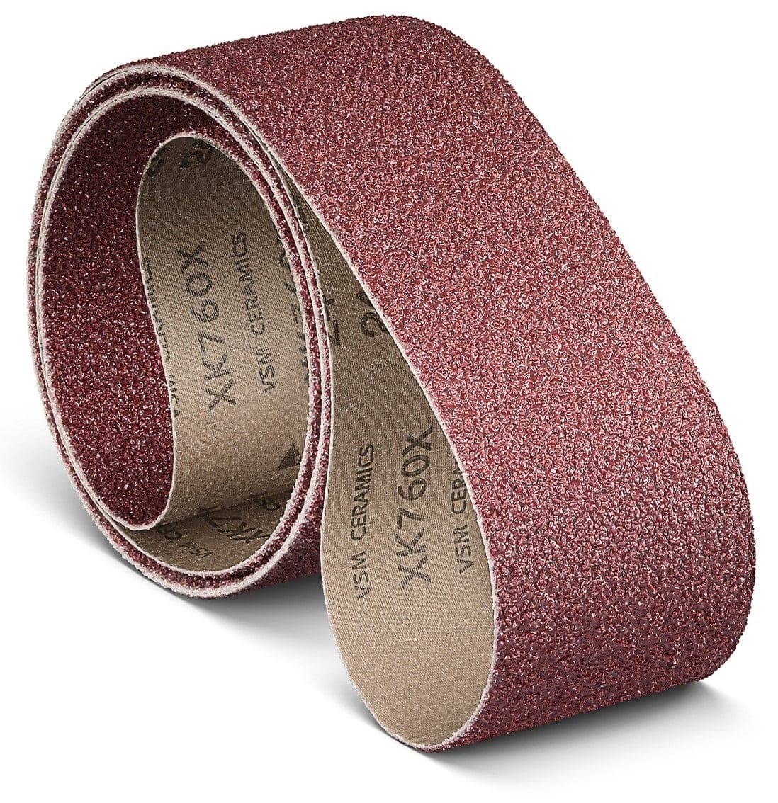 VSM CERAMICS XK760X 738342, 300 mm x 3500 mm, K, P100, X-Polyester, Ausführung (E07), Rot-violett, Schmalband mit Keramikkorn, Für Unlegierter Stahl