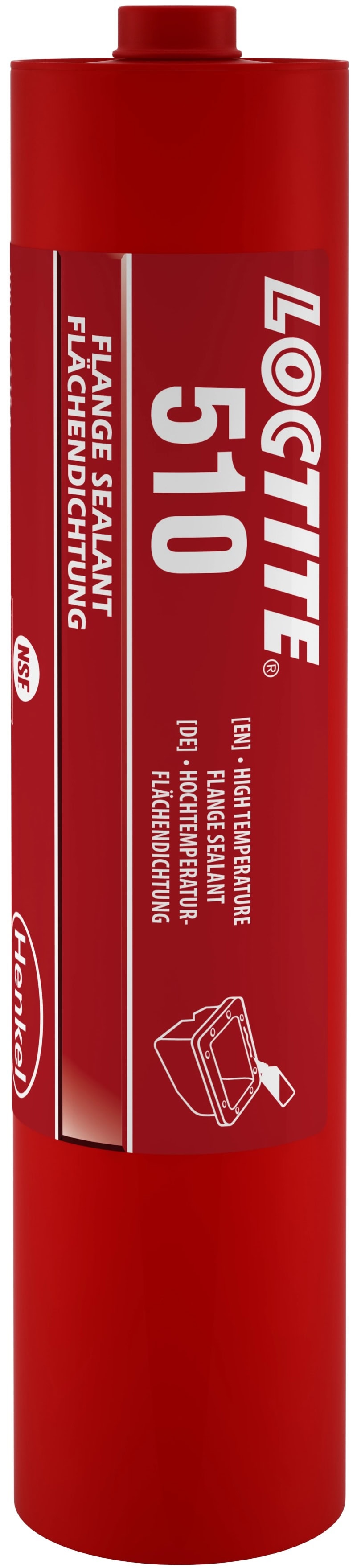 Henkel Loctite 510 Acrylat Flächendichtung, 300 ml, Pink, 135325, Hoher Temperatur- und Chemikalienbeständigkeit