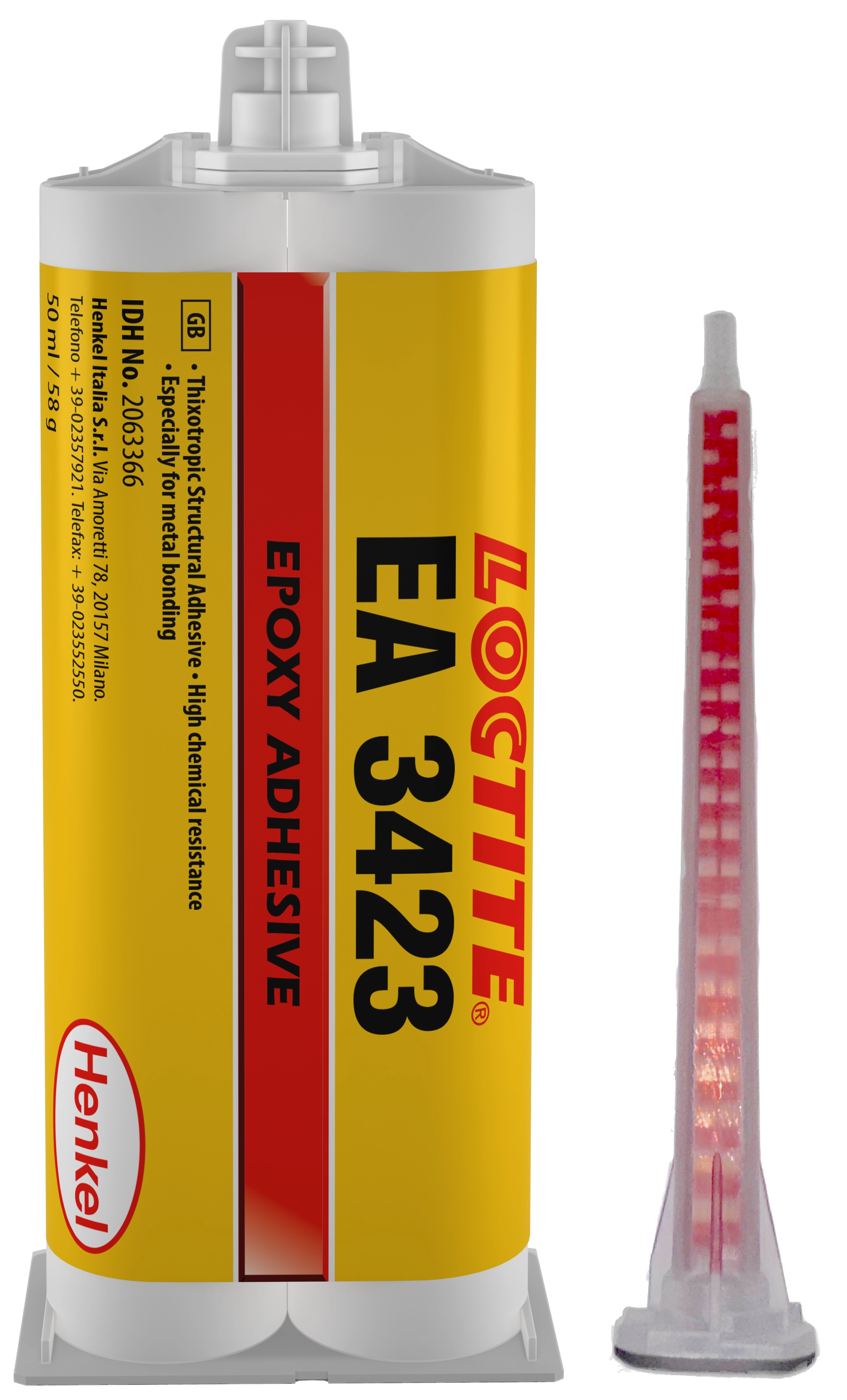 Henkel Loctite EA 3423 Epoxid Strukturklebstoff, 50 ml, Grau, 1:1, Fest, 2K, 2063367, Für Metalle