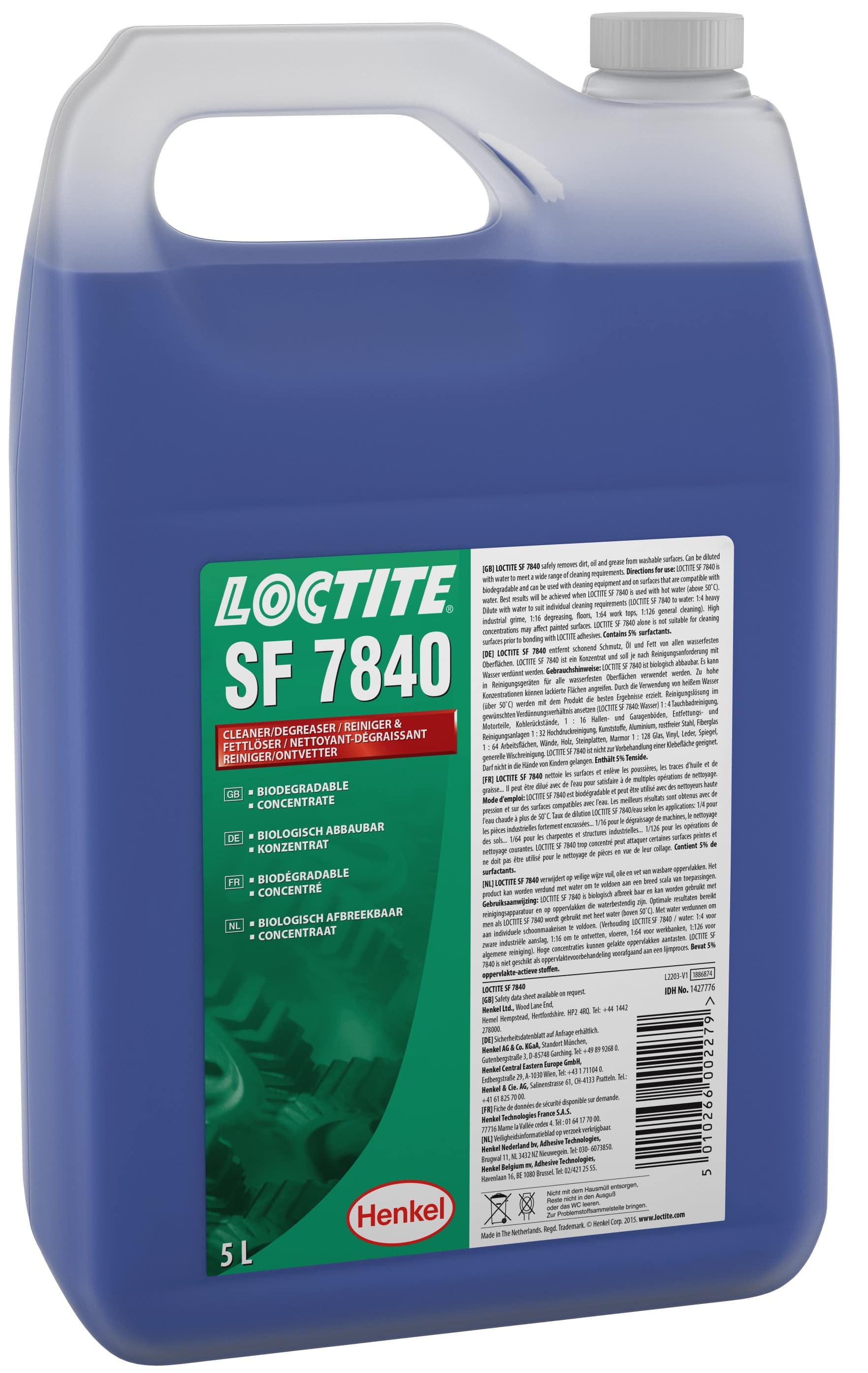 Henkel Loctite SF 7840 Reiniger, 5 L, Universell anwendbar