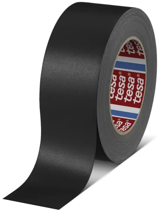 tesaband 4651, 50 mm x 50 m, 0,31 mm, Schwarz, PV 00, Premium Gewebeband