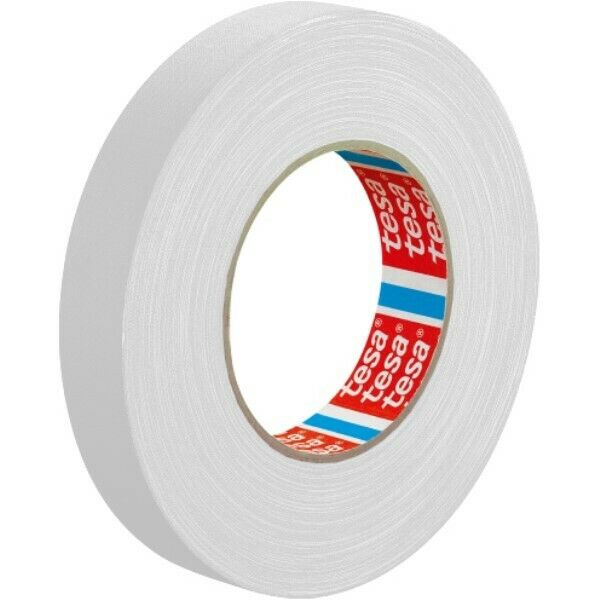 tesaband Gewebeband 4671, 50 mm x 50 m, 0,28 mm, Weiß, Für Industrie, Produktion, Bühne, Studio und Messen