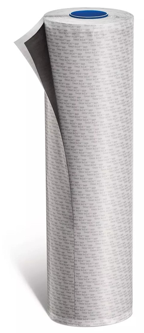 tesa ACXplus 7283 Multi Purpose (MP), 630 mm x 33 m, 0,8 mm, Schwarz, Weiße Abdeckung, PV 44, Doppelseitiges Acrylatklebeband