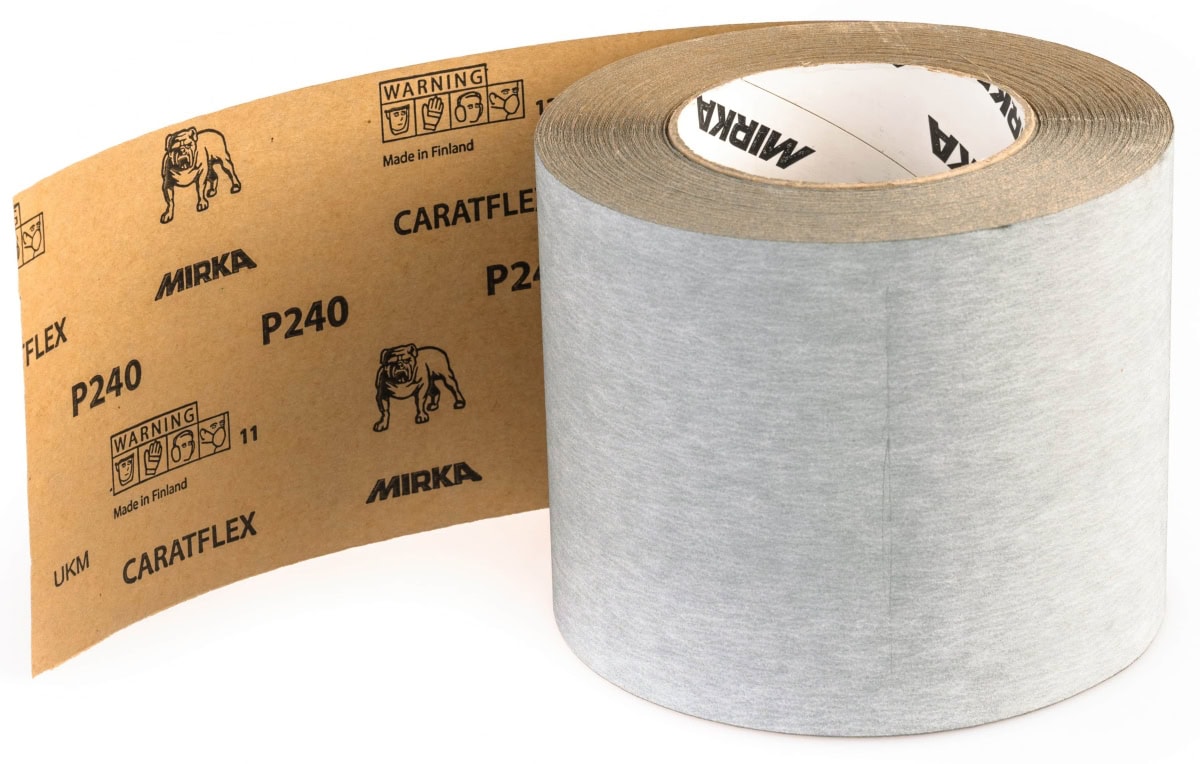 Mirka® Caratflex 0251100180, 115 mm x 50 m, P80, Ohne Haftung, Schleifrollen mit Aluminiumkorn