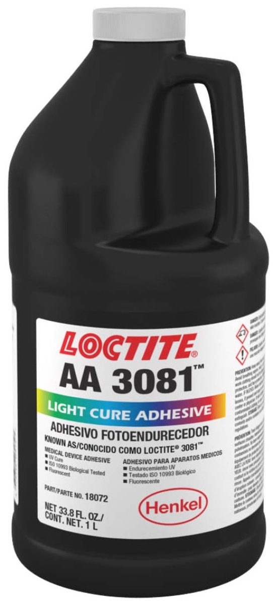 Henkel™ Loctite® AA 3081 Acrylat UV Klebstoff, 1 Liter, Transparent, 1170621, Für die Produktion von medizintechnischen Artikeln zertifiziert