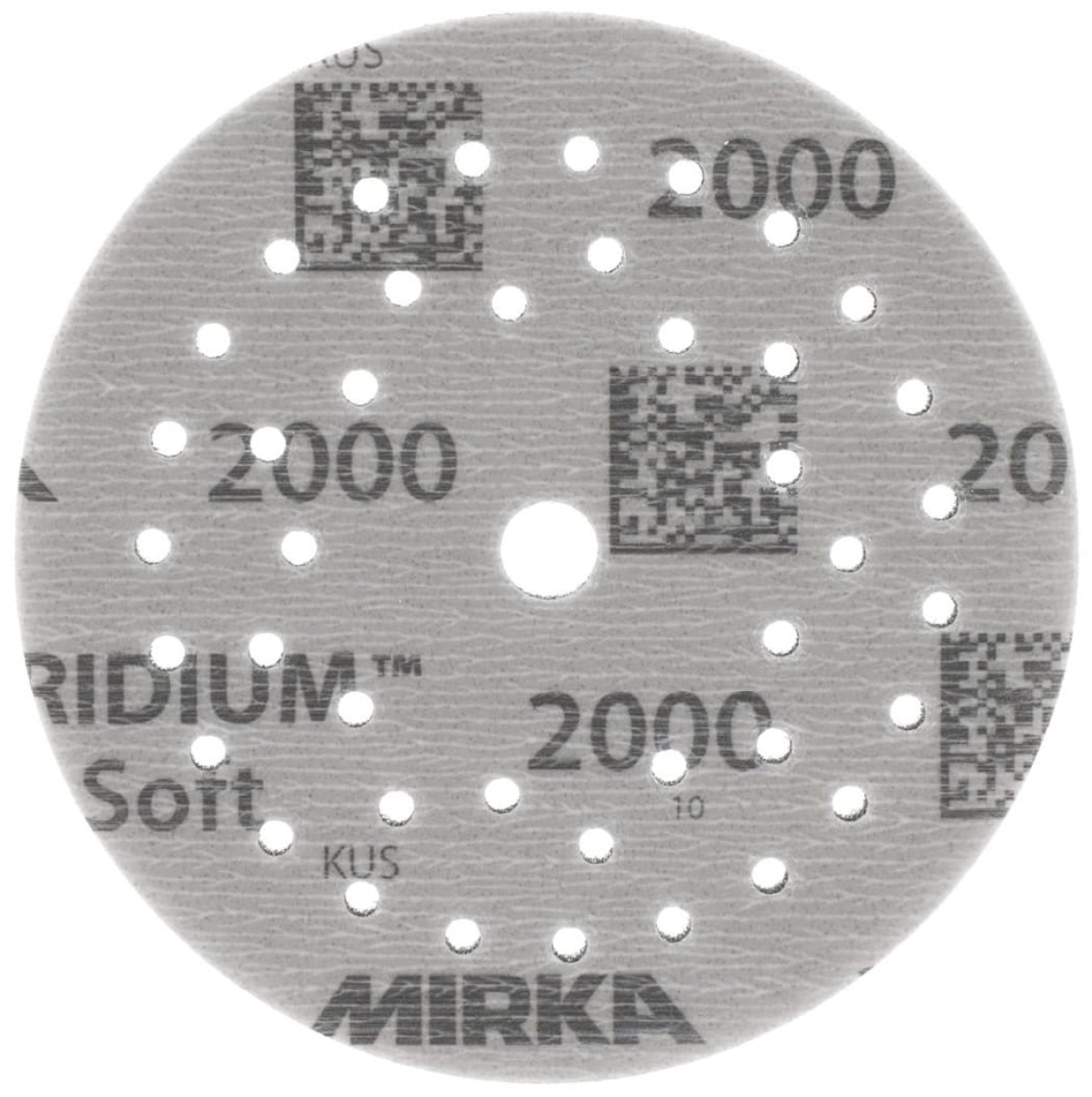 Mirka® Iridium® Soft Schleifscheibe 249M202093, Ø 125 mm, Dicke: 5 mm, P1200, A (Aluminiumkorn), Multilochung, Kletthaftend, Für Lackschliff & Grundierungsschliff