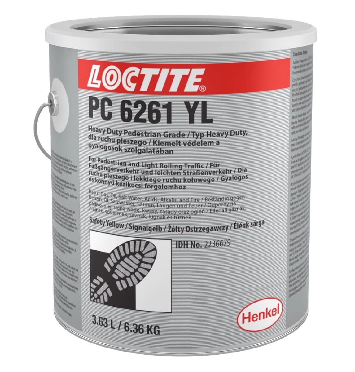 Henkel™ Loctite® PC 6261 Antislip Antirutsch Bodenbeschichtung, 6,36 Kg, Gelb, 2236679, Für starken Fußgängerverkehr bis schwachen Fahrzeugverkehr