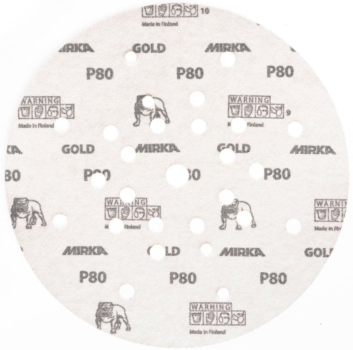 Mirka® Gold 2364802560, Ø 225 mm, P60, 27-fach Gelocht, Kletthaftend, Schleifscheibe mit Aluminiumkorn