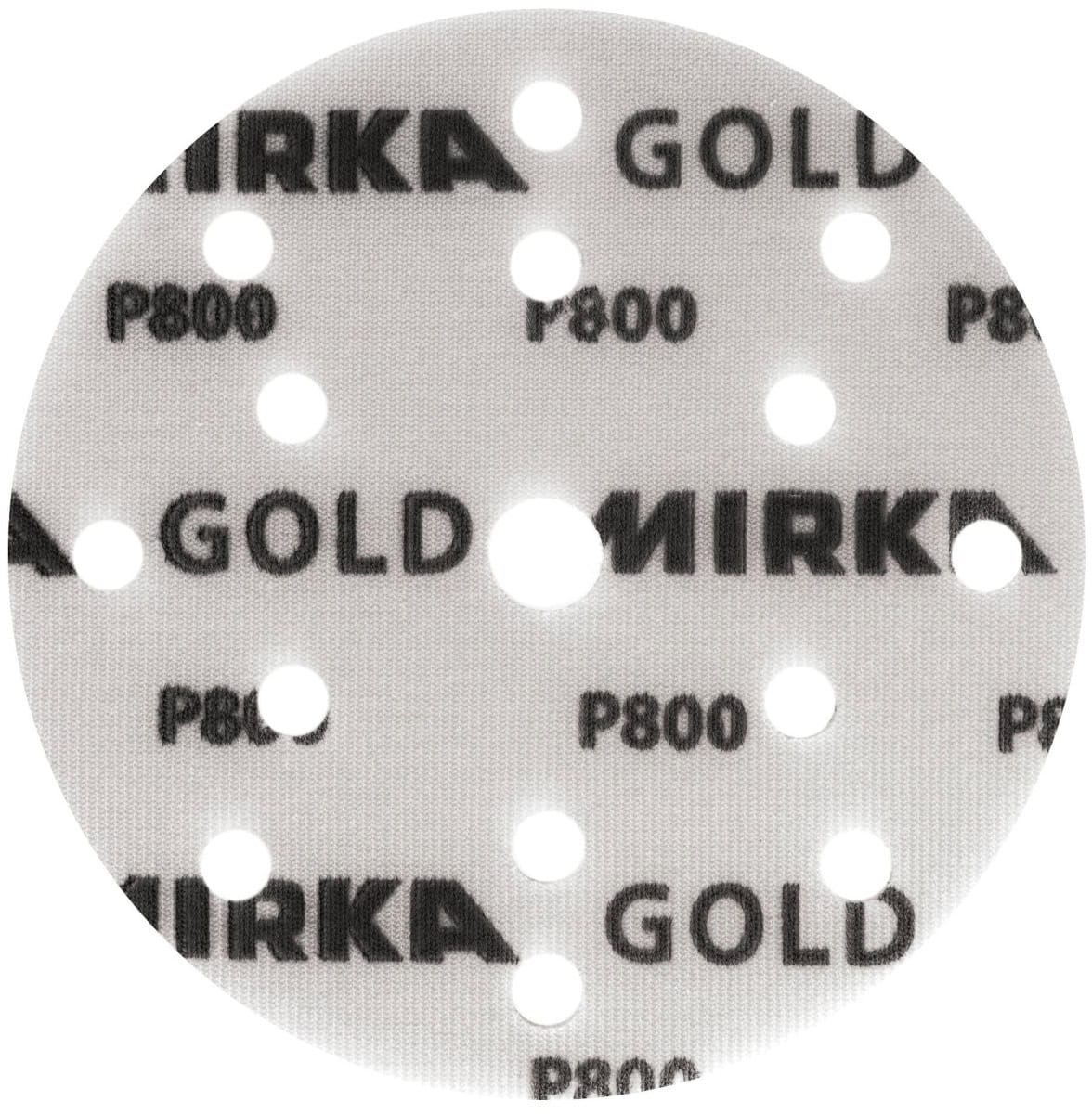 Mirka® Gold Soft 2371102032, Ø 150 mm, P320, A, 15-fach gelocht, Kletthaftend, Schleifscheibe mit Aluminiumoxidkorn, Für Finish- und Polierarbeiten an Werkstücken