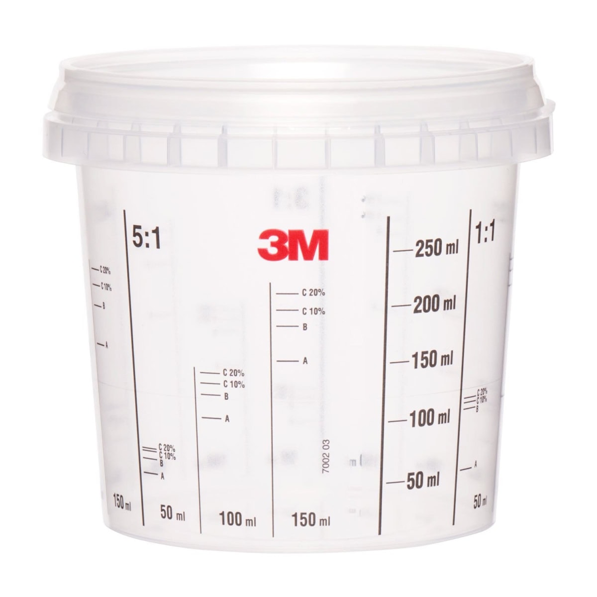 3M™ 50402, 0,365 Liter Transparenter Mischbecher zum Mischen und Aufbewahren von Lacken