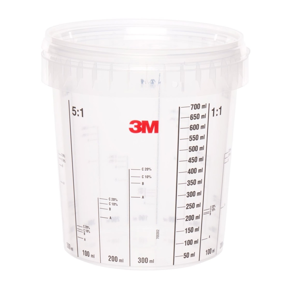 3M™ 50403, 0,870 Liter Transparenter Mischbecher zum Mischen und Aufbewahren von Lacken